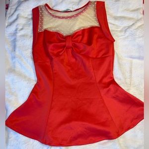 Coral Peplum Top NWOT